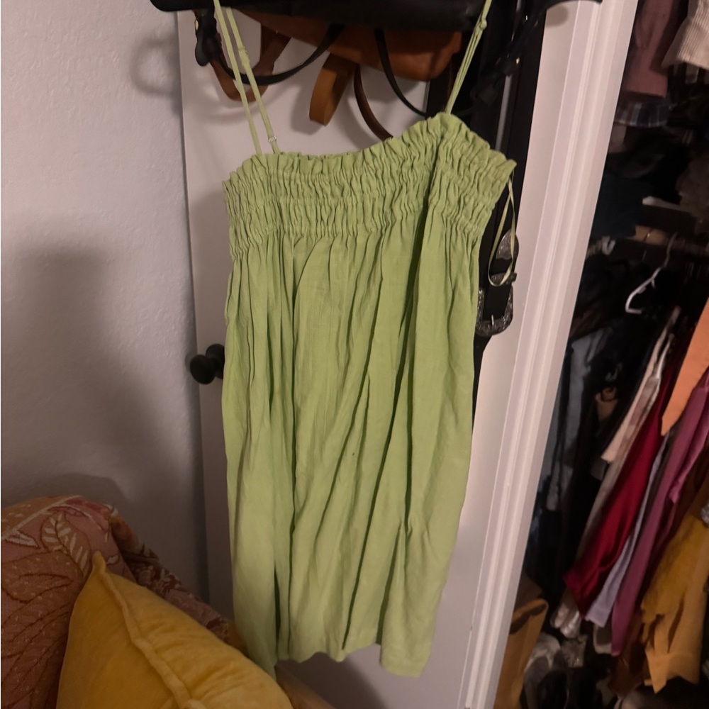 Cotton Candy LA Mint Green Smocked mini dress